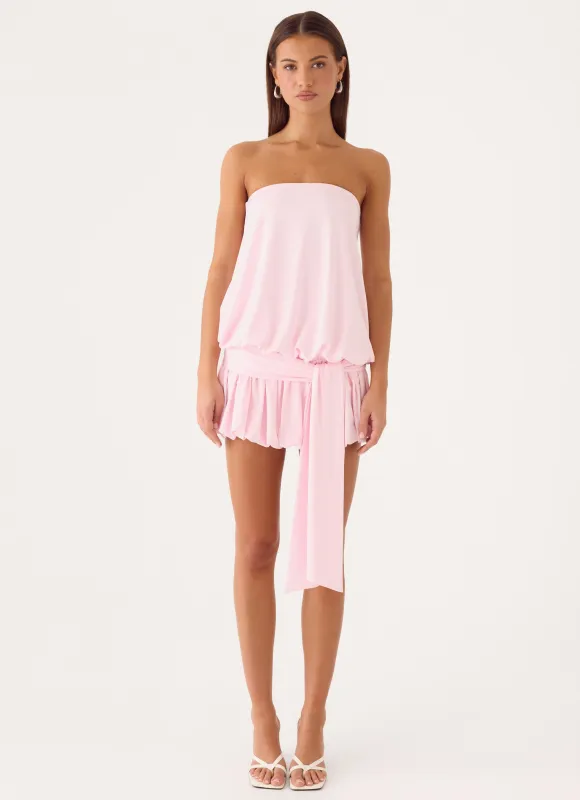 Mazie Strapless Mini Dress - Pink made by Peppermayo