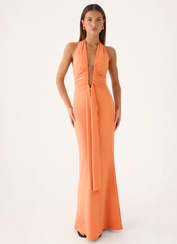 Emiliana Maxi Dress - Apricot made by Peppermayo