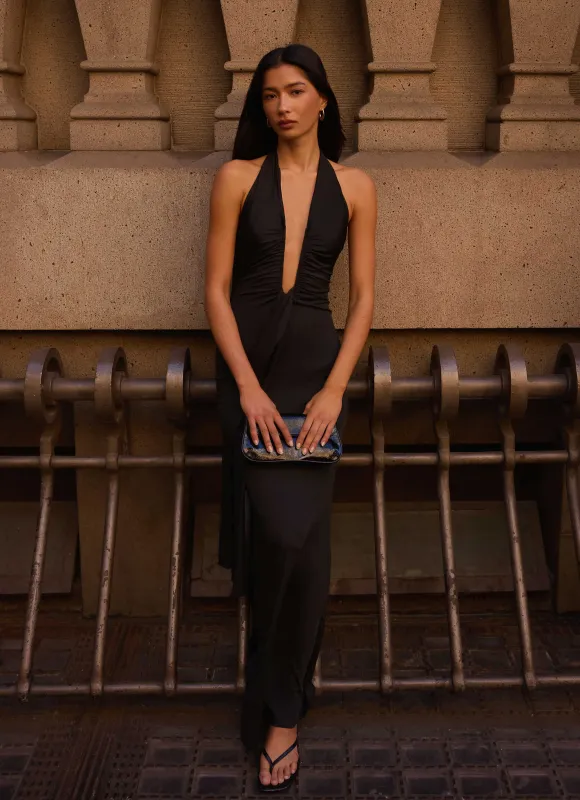 Emiliana Maxi Dress - Black made by Peppermayo