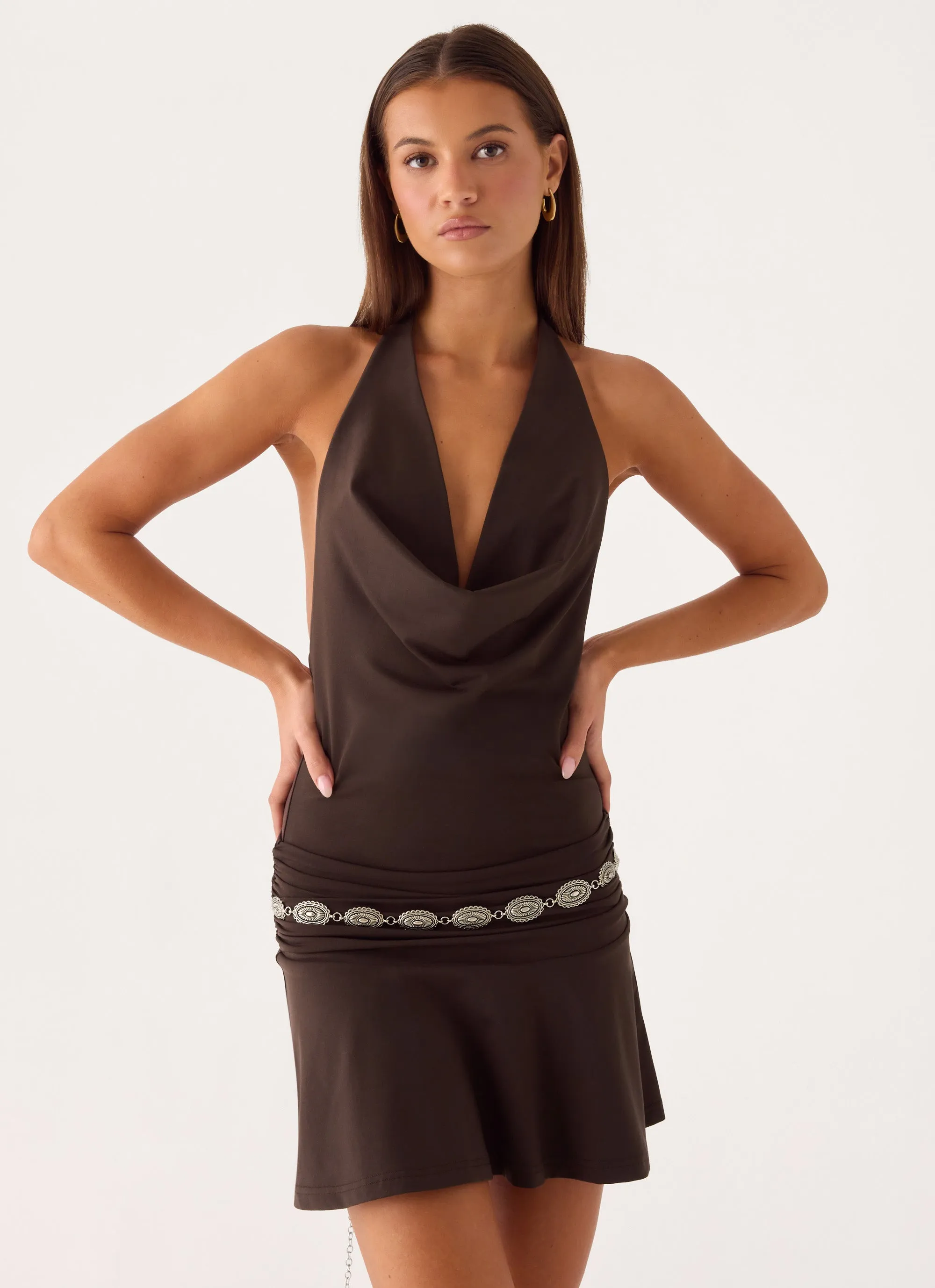 Rude Love Belt Mini Dress - Chocolate sold by Peppermayo product image thumbnail 5