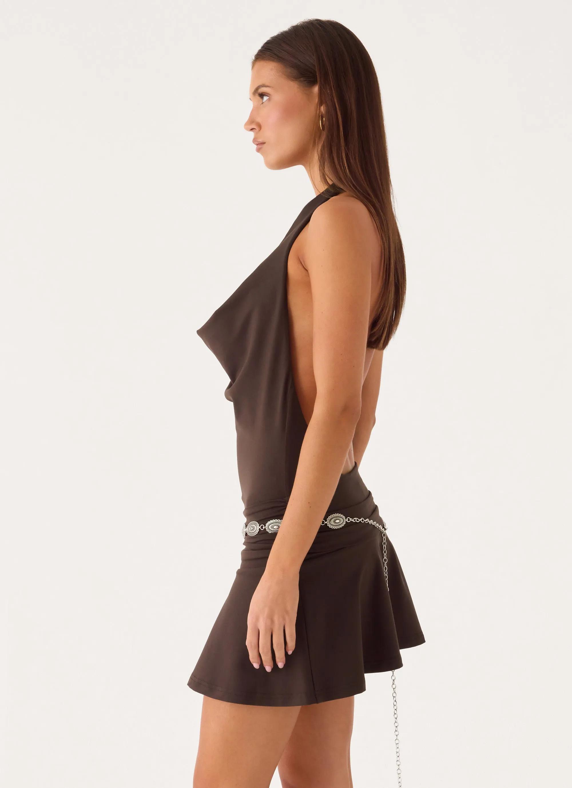 Rude Love Belt Mini Dress - Chocolate sold by Peppermayo product image thumbnail 3