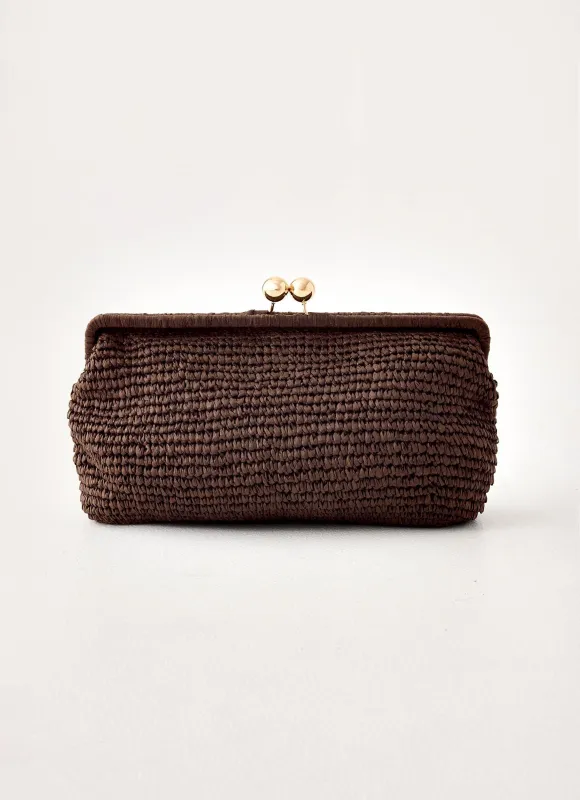 Gia Clutch Bag - Brown made by Peppermayo