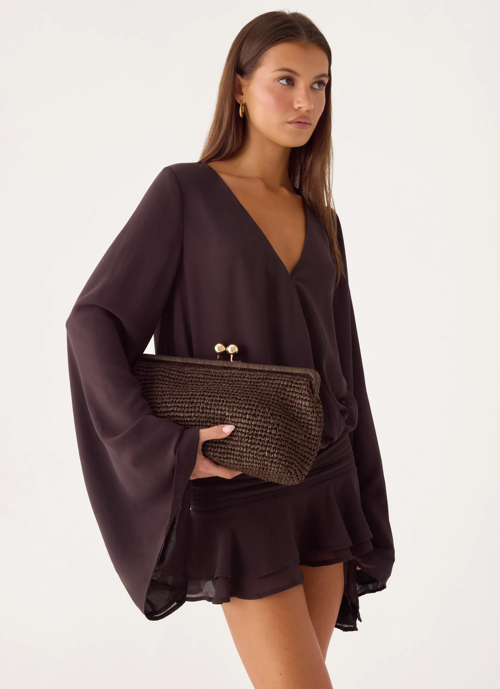 Gia Clutch Bag - Brown sold by Peppermayo product image thumbnail 3