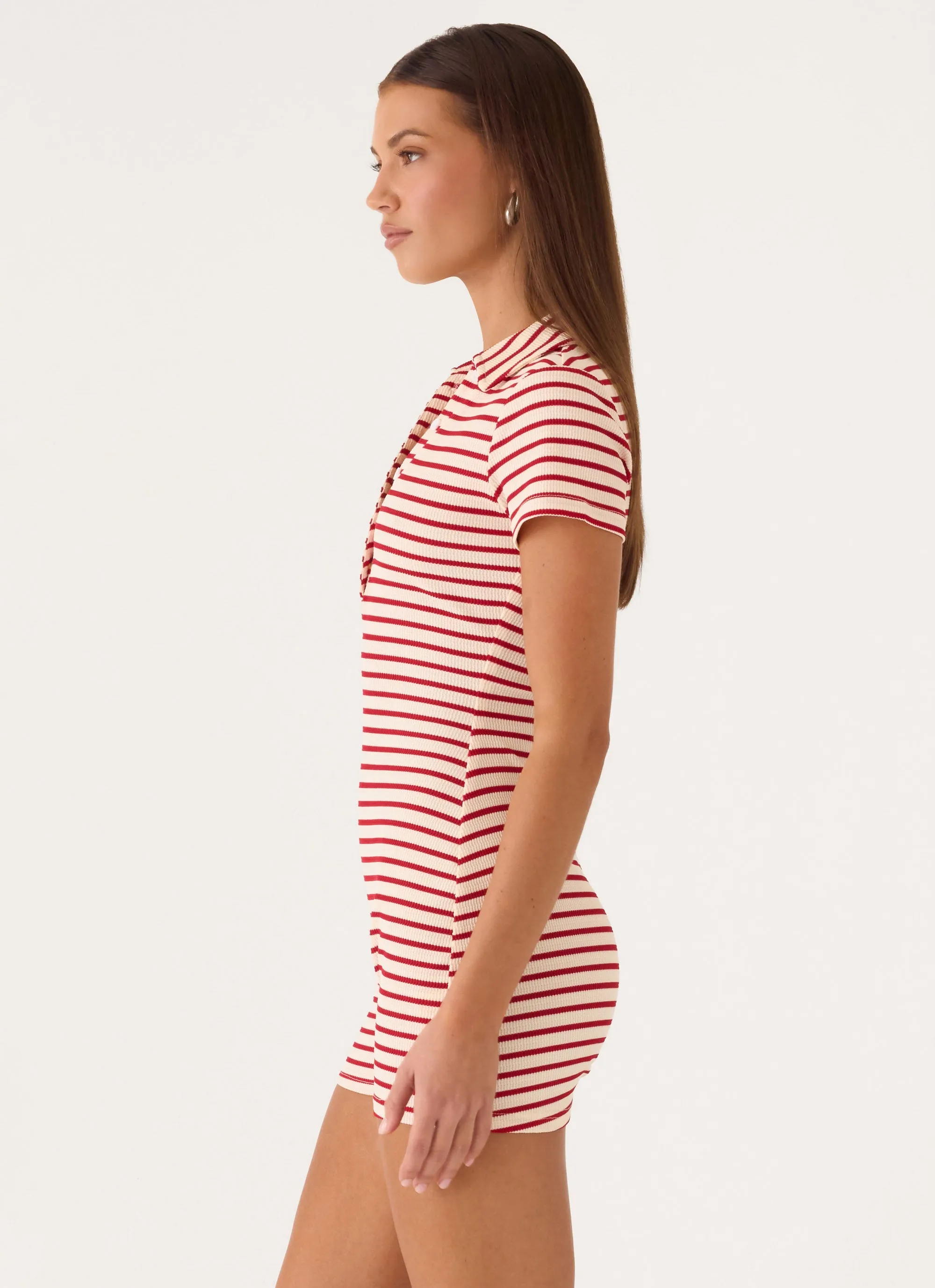 Kairah Playsuit - Red/White Stripe sold by Peppermayo product image thumbnail 2