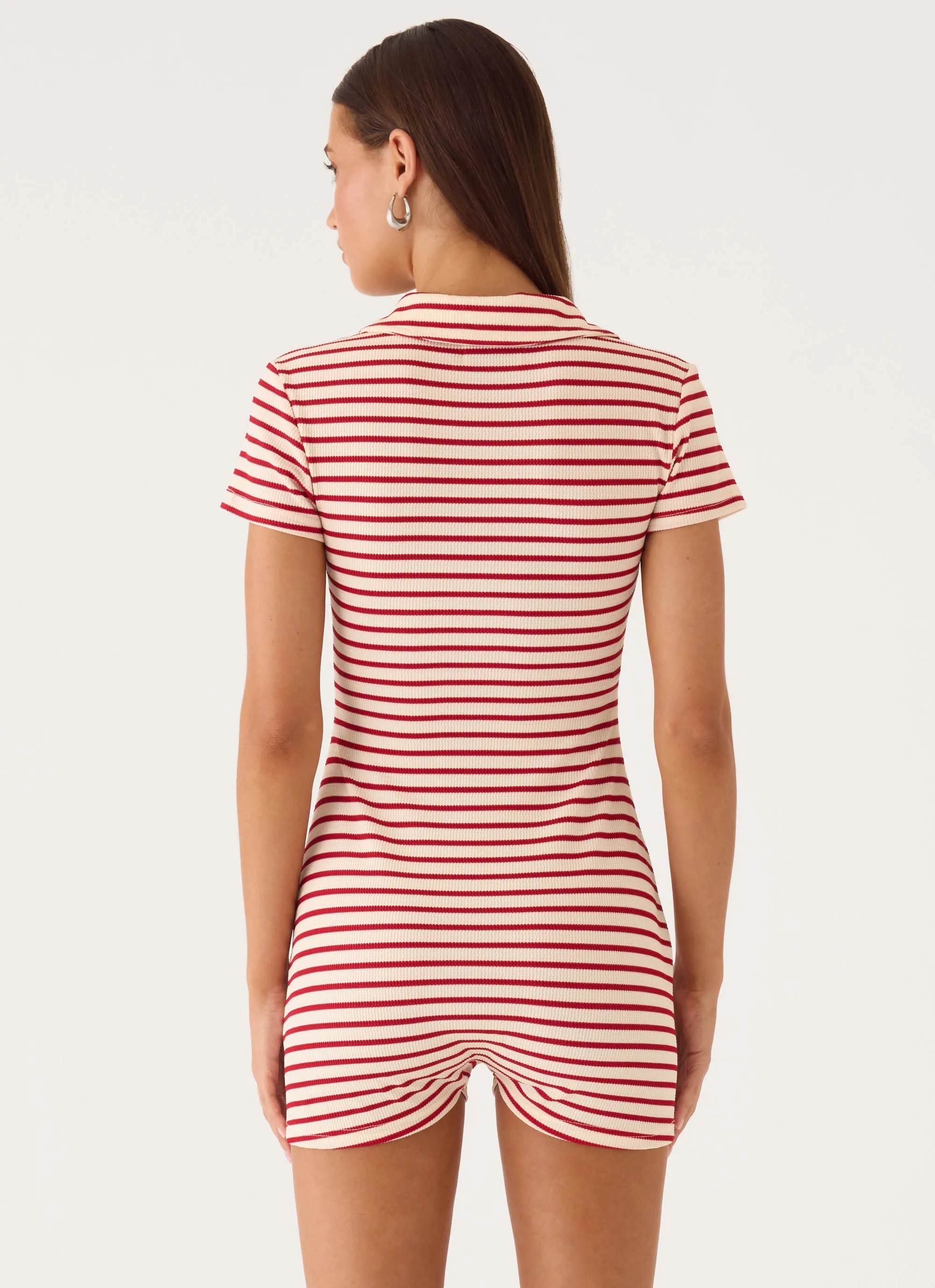 Kairah Playsuit - Red/White Stripe sold by Peppermayo product image thumbnail 3