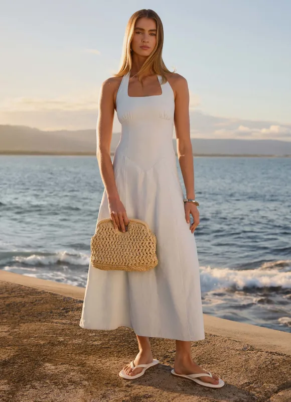 Sarrah Halter Midi Dress - Blue made by Peppermayo