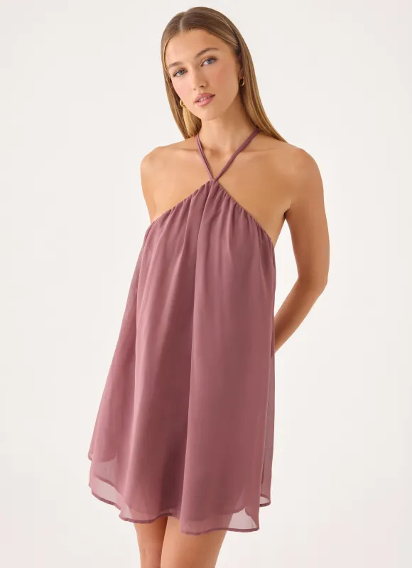 Donar Mini Dress - Mocha Mousse made by Peppermayo
