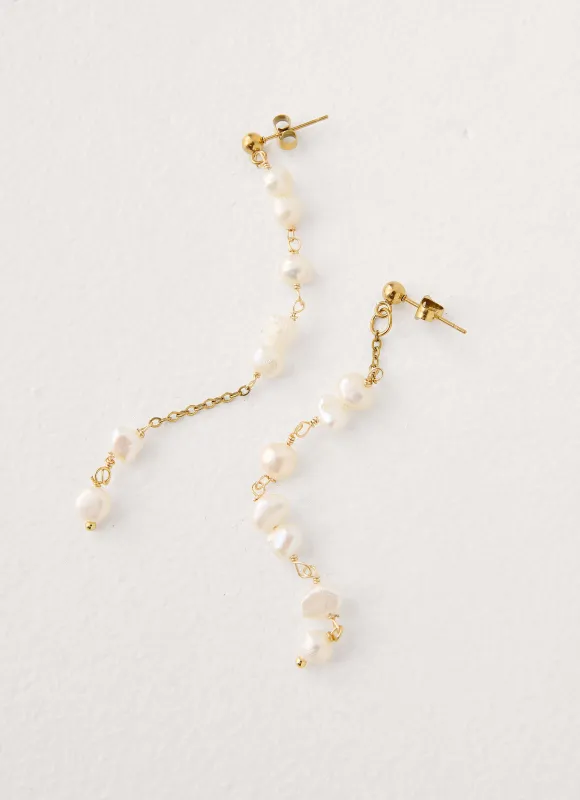 Pearla Earrings - Gold/Pearl made by Peppermayo
