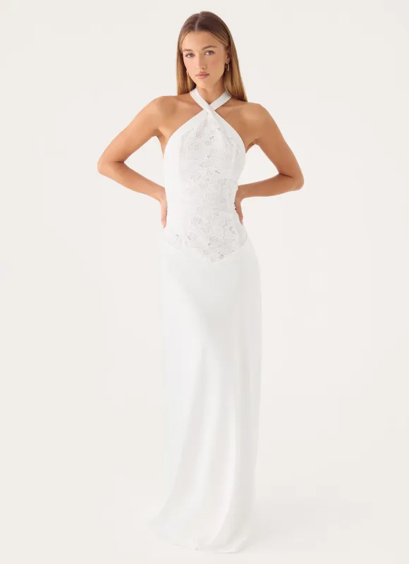 Lilas Maxi Dress - White made by Peppermayo