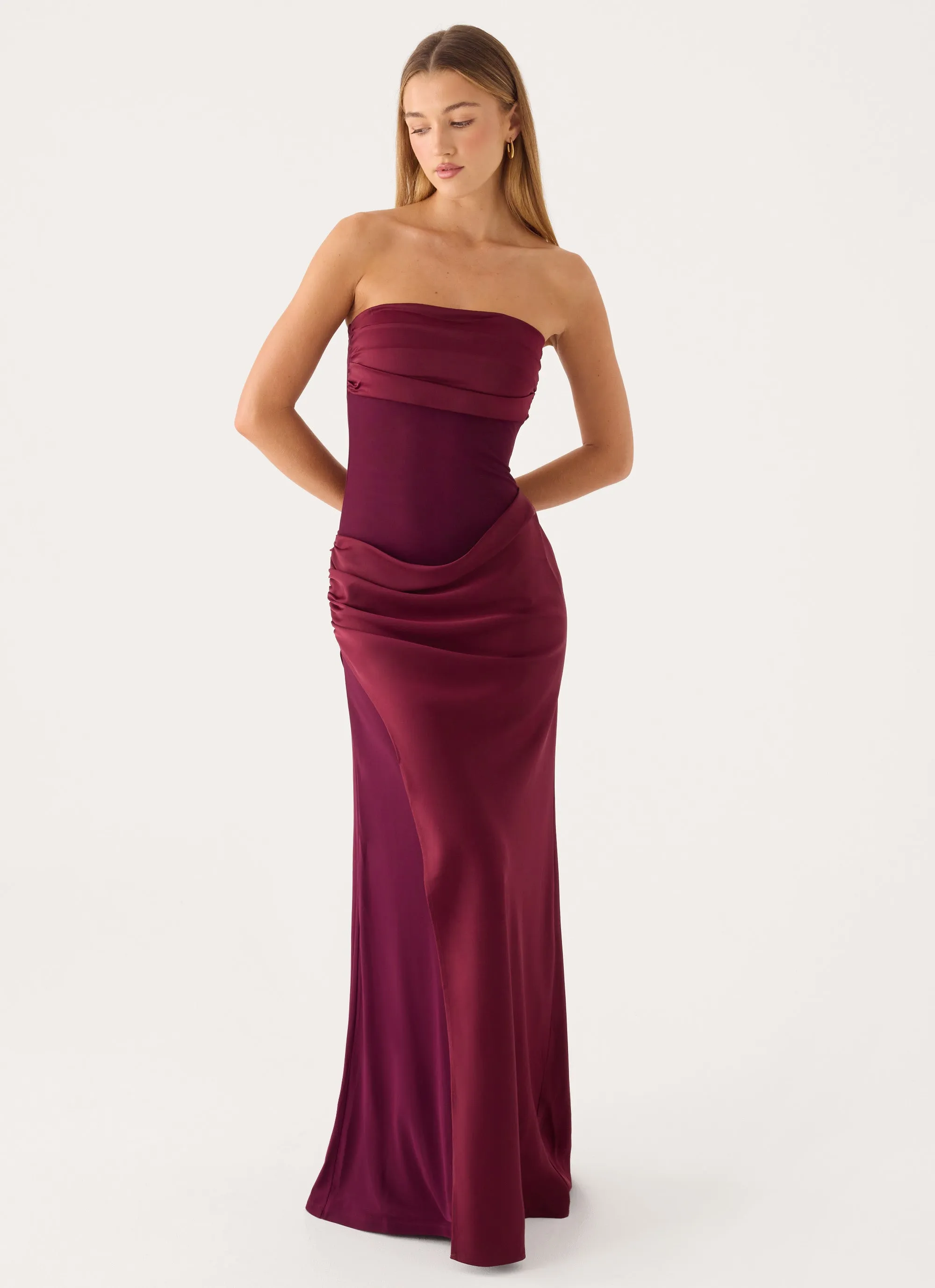 Charmaine Maxi Dress - Deep Maroon sold by Peppermayo product image thumbnail 4
