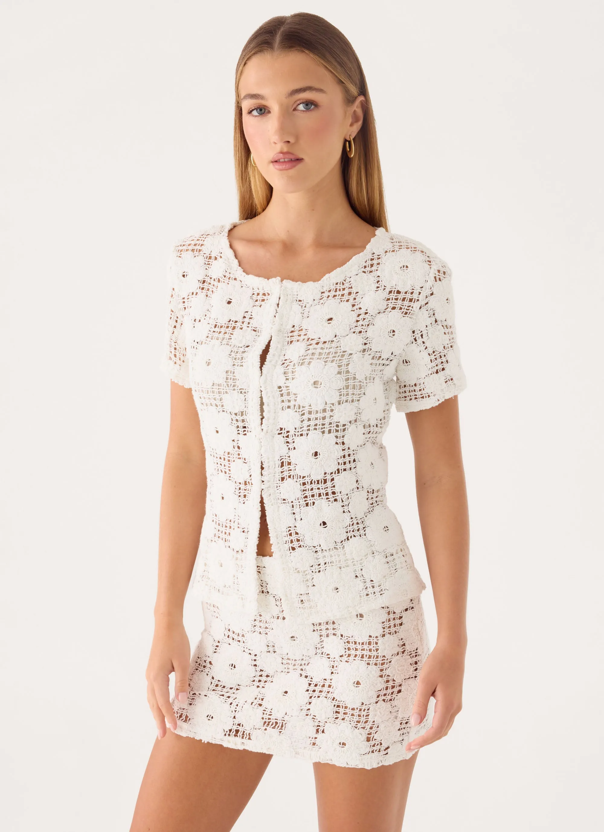 Nyxie Crochet Top - White sold by Peppermayo product image thumbnail 4