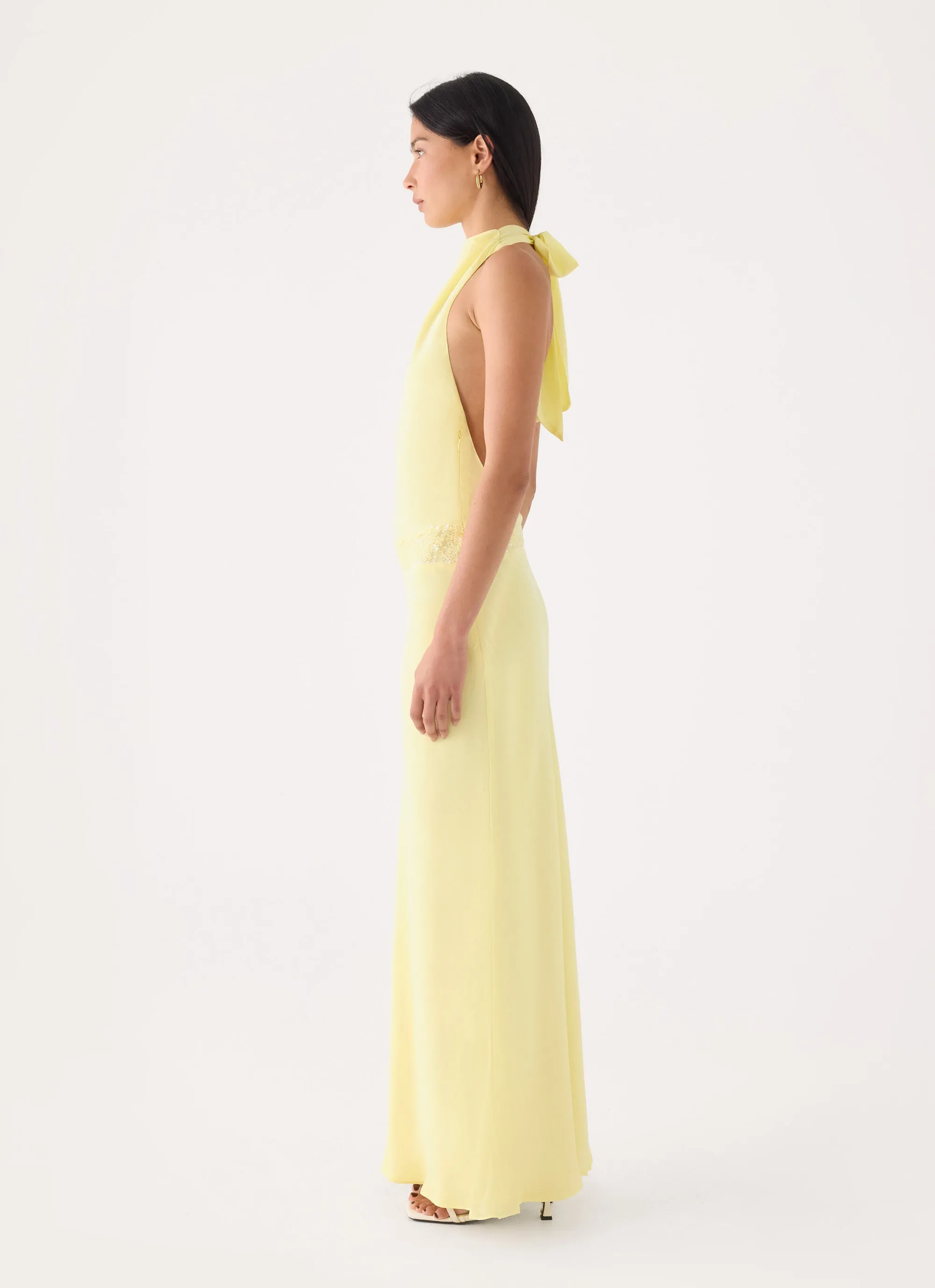 Oria Halter Maxi Dress - Yellow sold by Peppermayo product image thumbnail 3