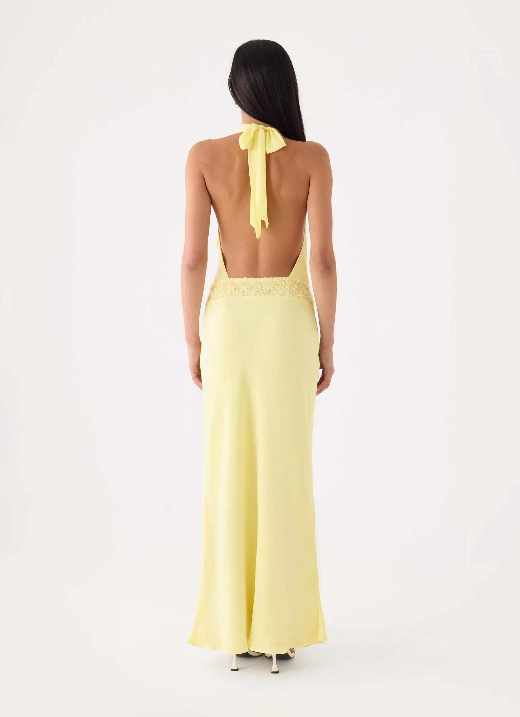 Oria Halter Maxi Dress - Yellow sold by Peppermayo product image thumbnail 2