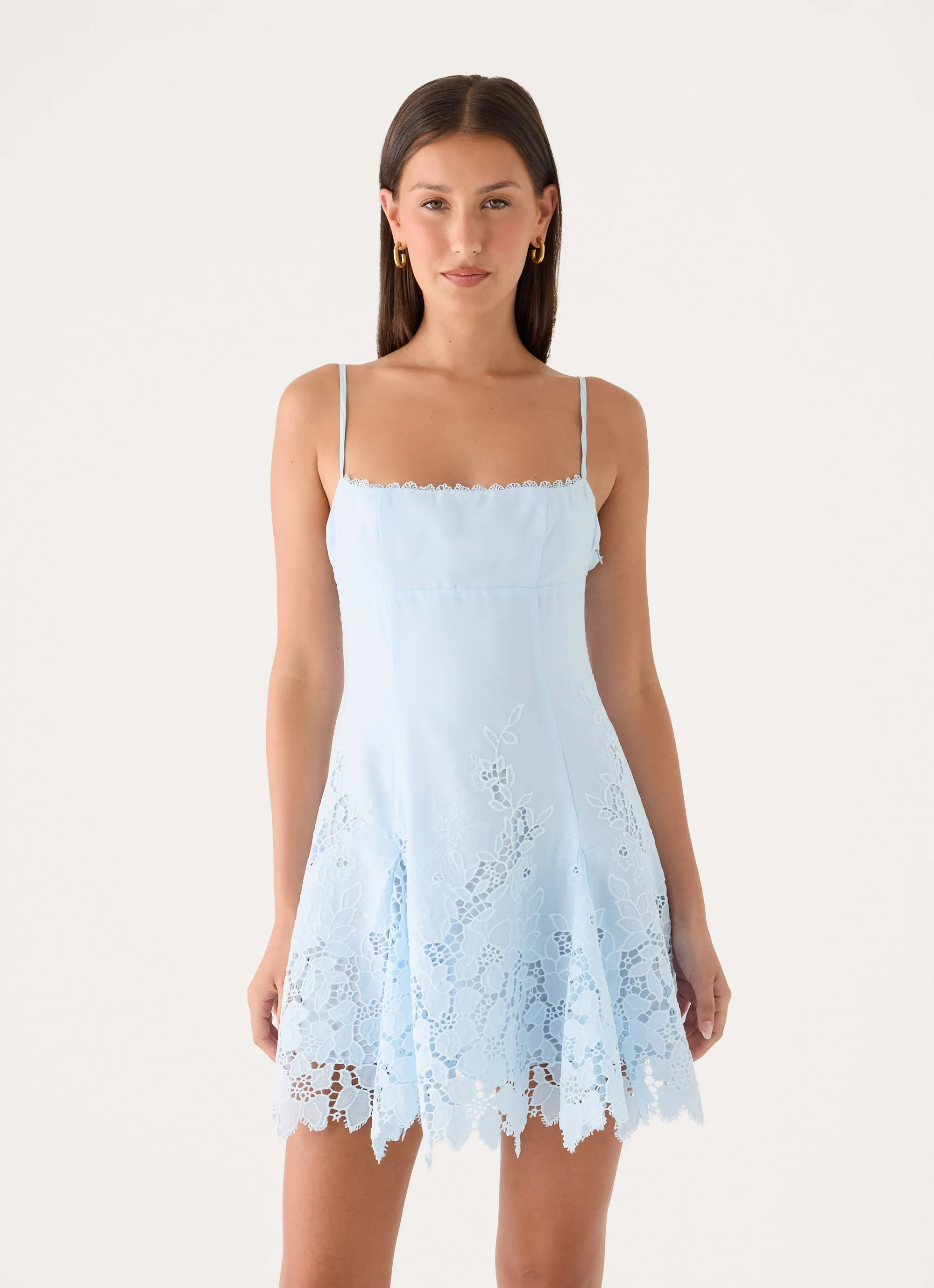 Florine Mini Dress - Blue sold by Peppermayo