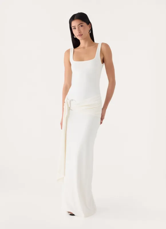 Risala Maxi Dress - White made by Peppermayo