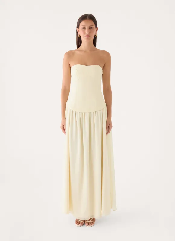 Pinky Up Maxi Dress - Butter Yellow made by Peppermayo