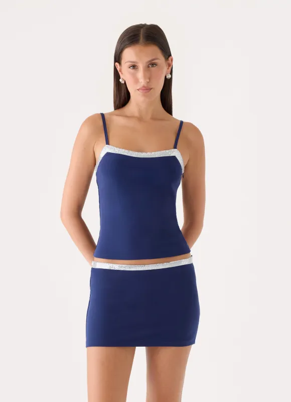 Leeah Mesh Top - Rich Blue made by Peppermayo
