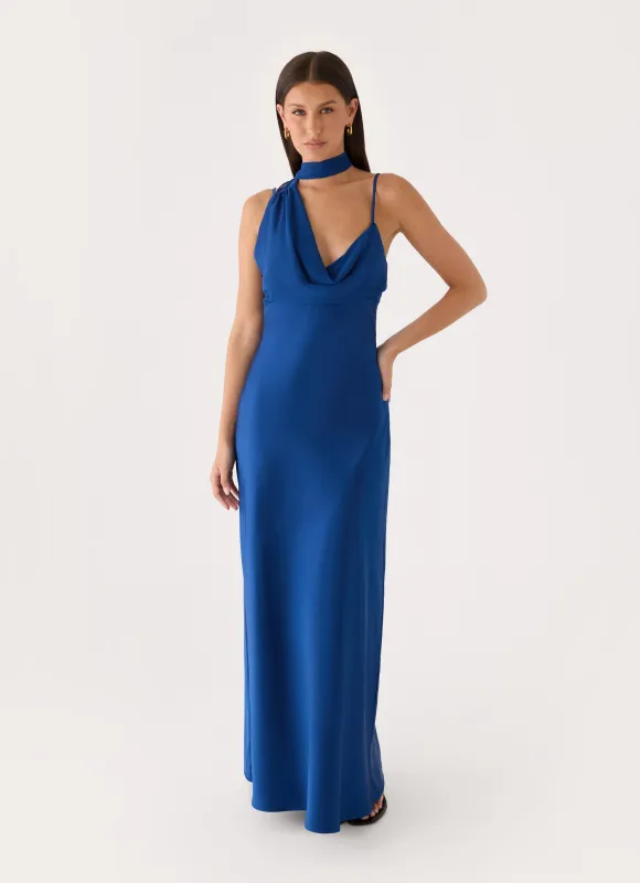 Seraphida Scarf Maxi Dress - Navy made by Peppermayo