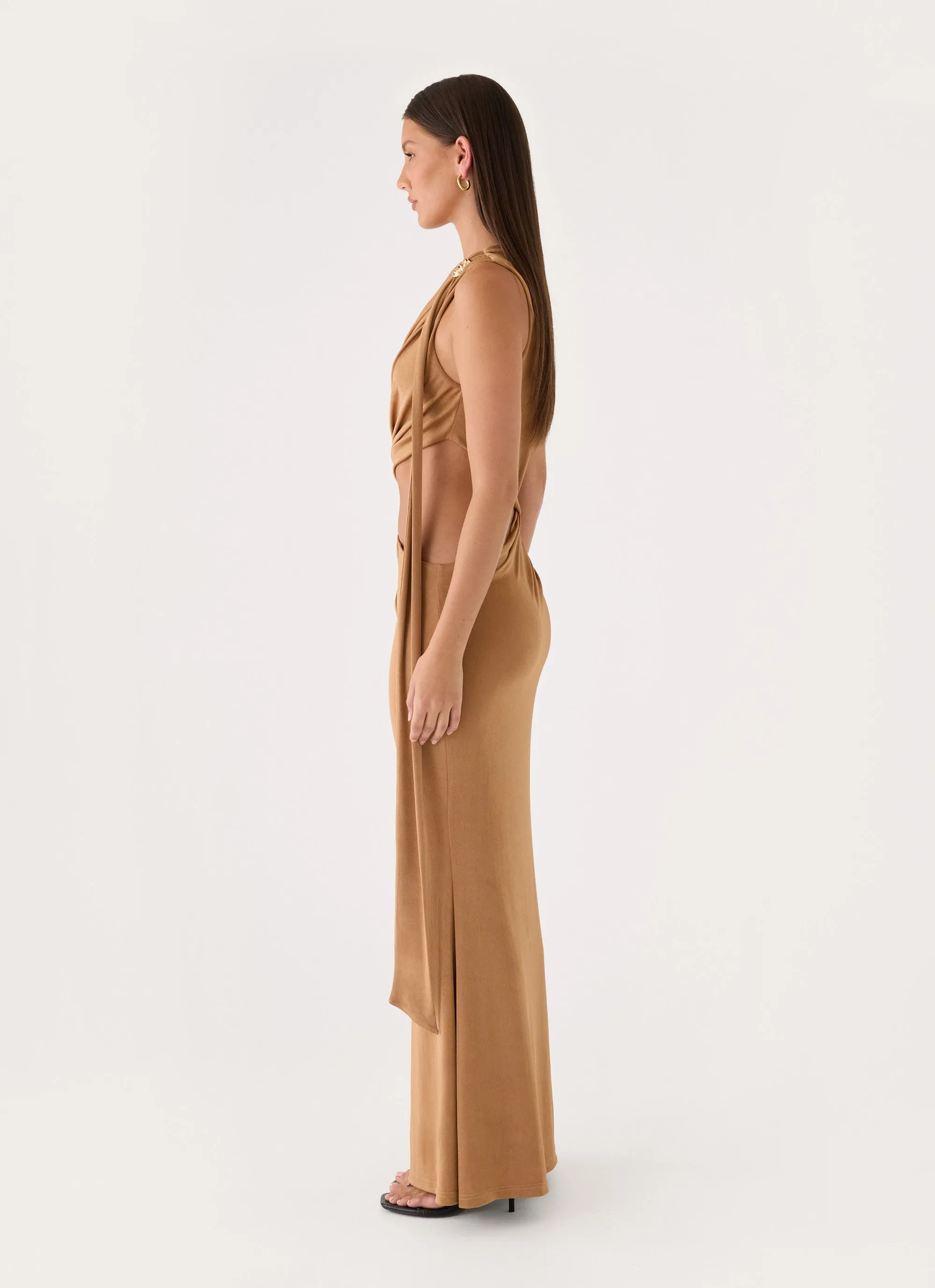 Aurene Maxi Jersey Dress - Gold sold by Peppermayo product image thumbnail 2