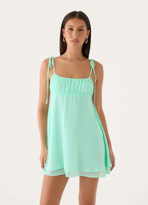 Ditzy Mini Dress - Mint made by Peppermayo