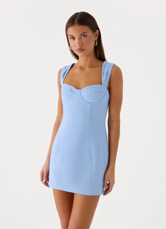 Cloud Mini Dress - Powder Blue made by Peppermayo