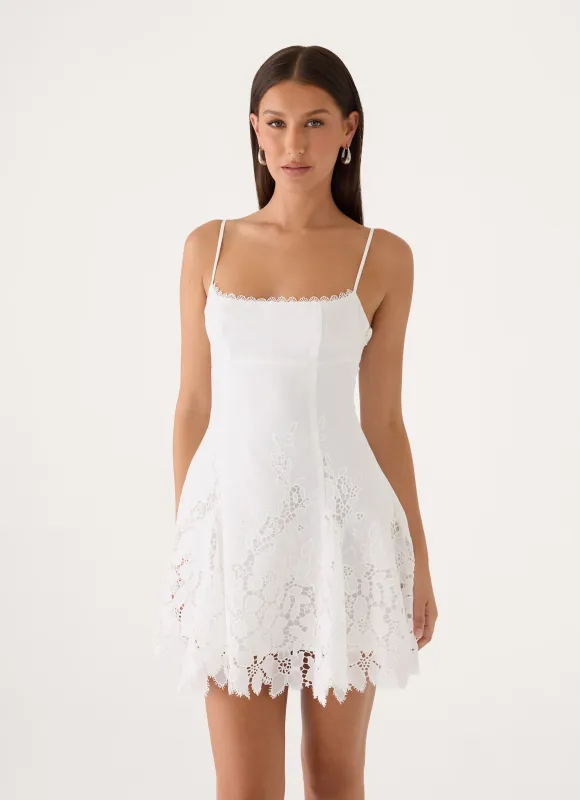 Florine Mini Dress - White made by Peppermayo