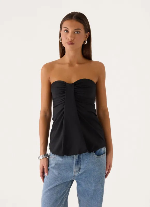 Elindra Strapless Top - Black made by Peppermayo