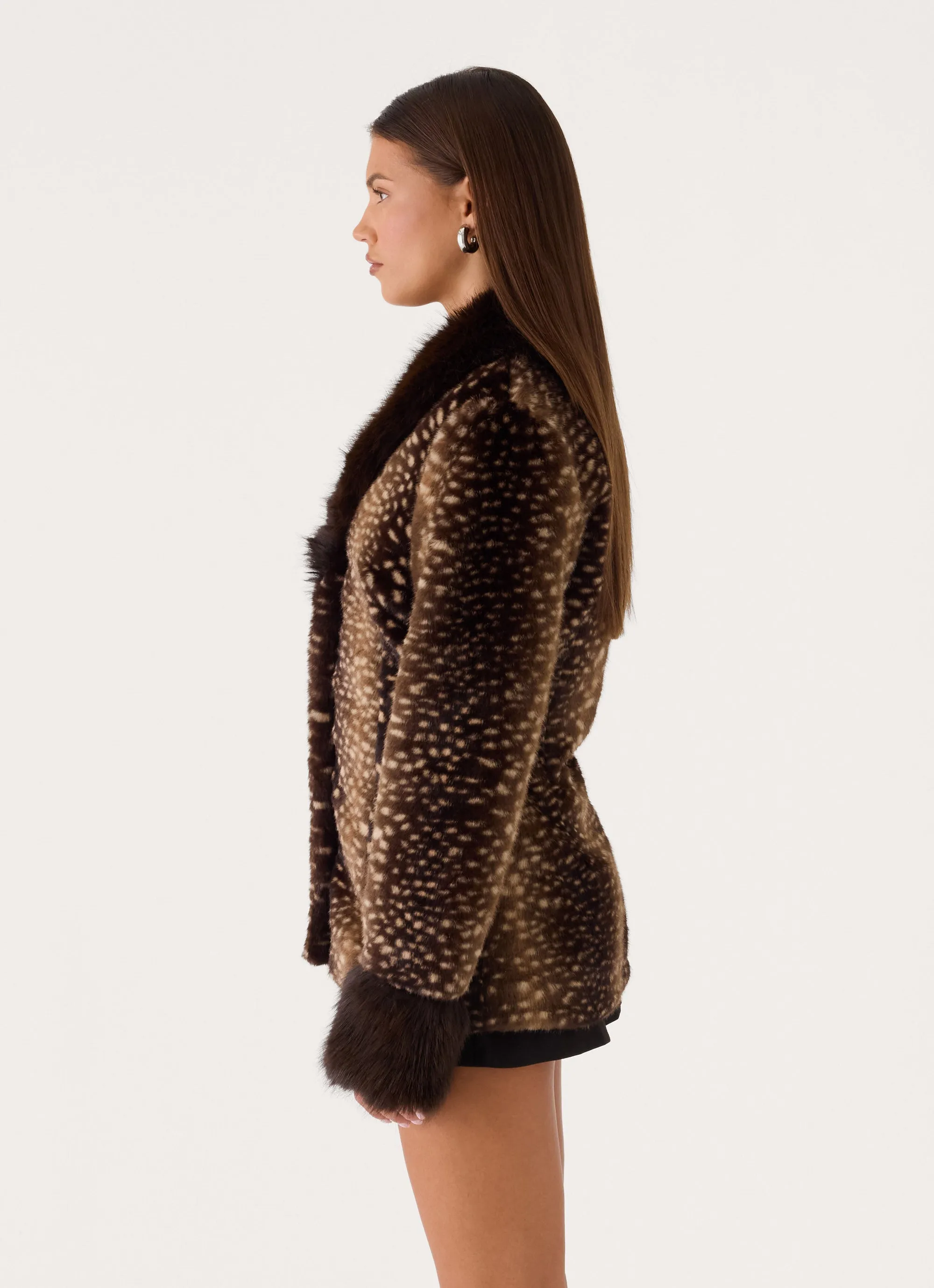 Lanaila Faux Fur Jacket - Deer sold by Peppermayo product image thumbnail 4