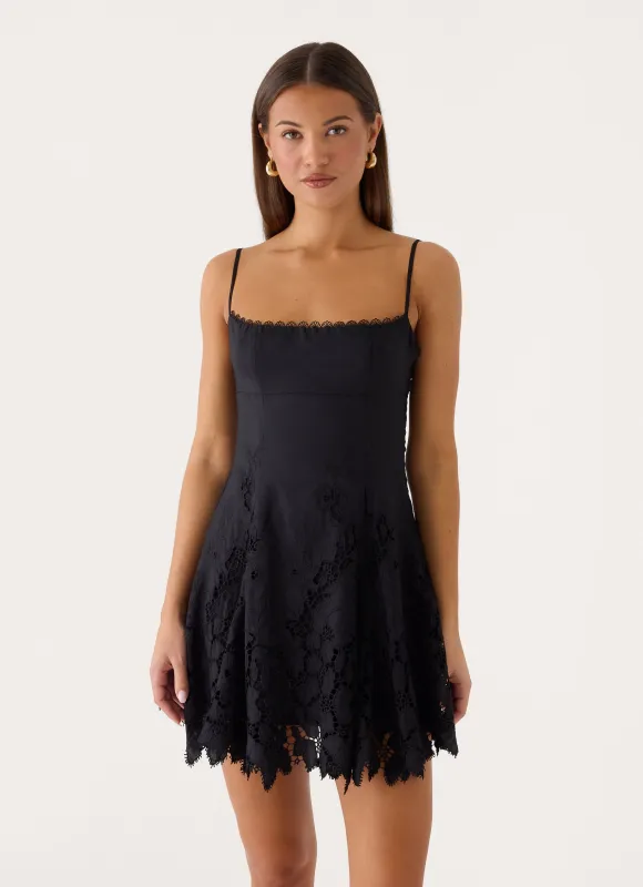 Florine Mini Dress - Black made by Peppermayo