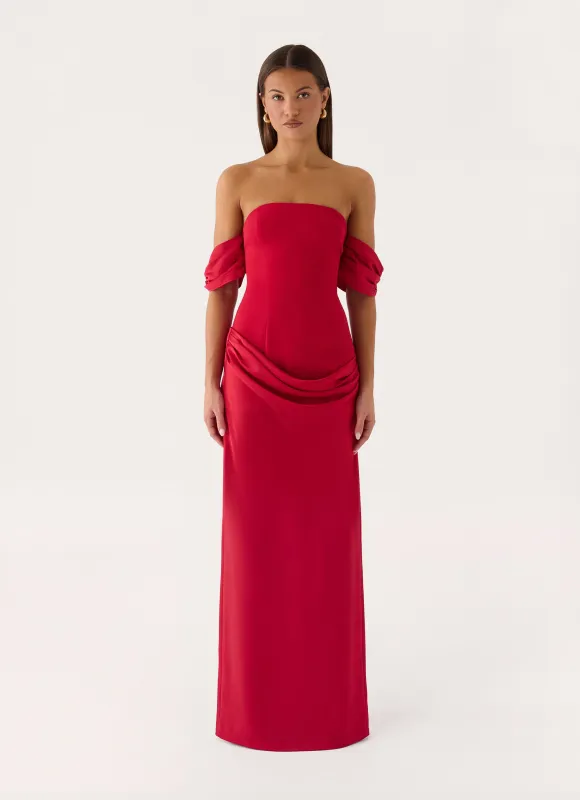 Anavelle Maxi Dress - Pomegranate Red made by Peppermayo