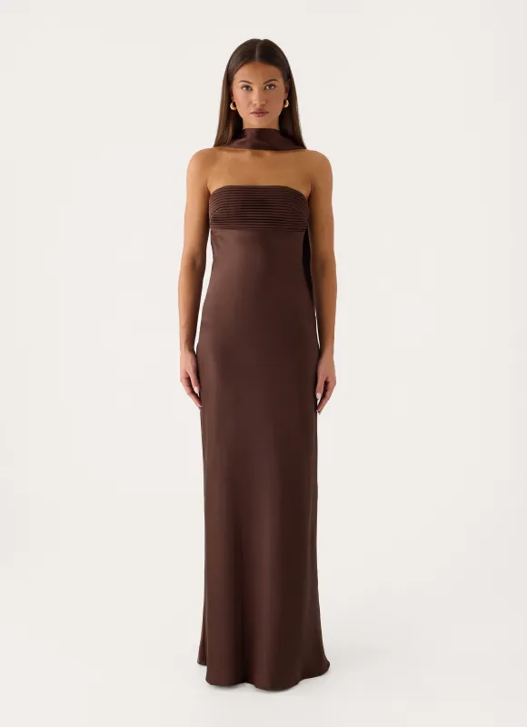 Hush Maxi Dress - Chocolate made by Peppermayo