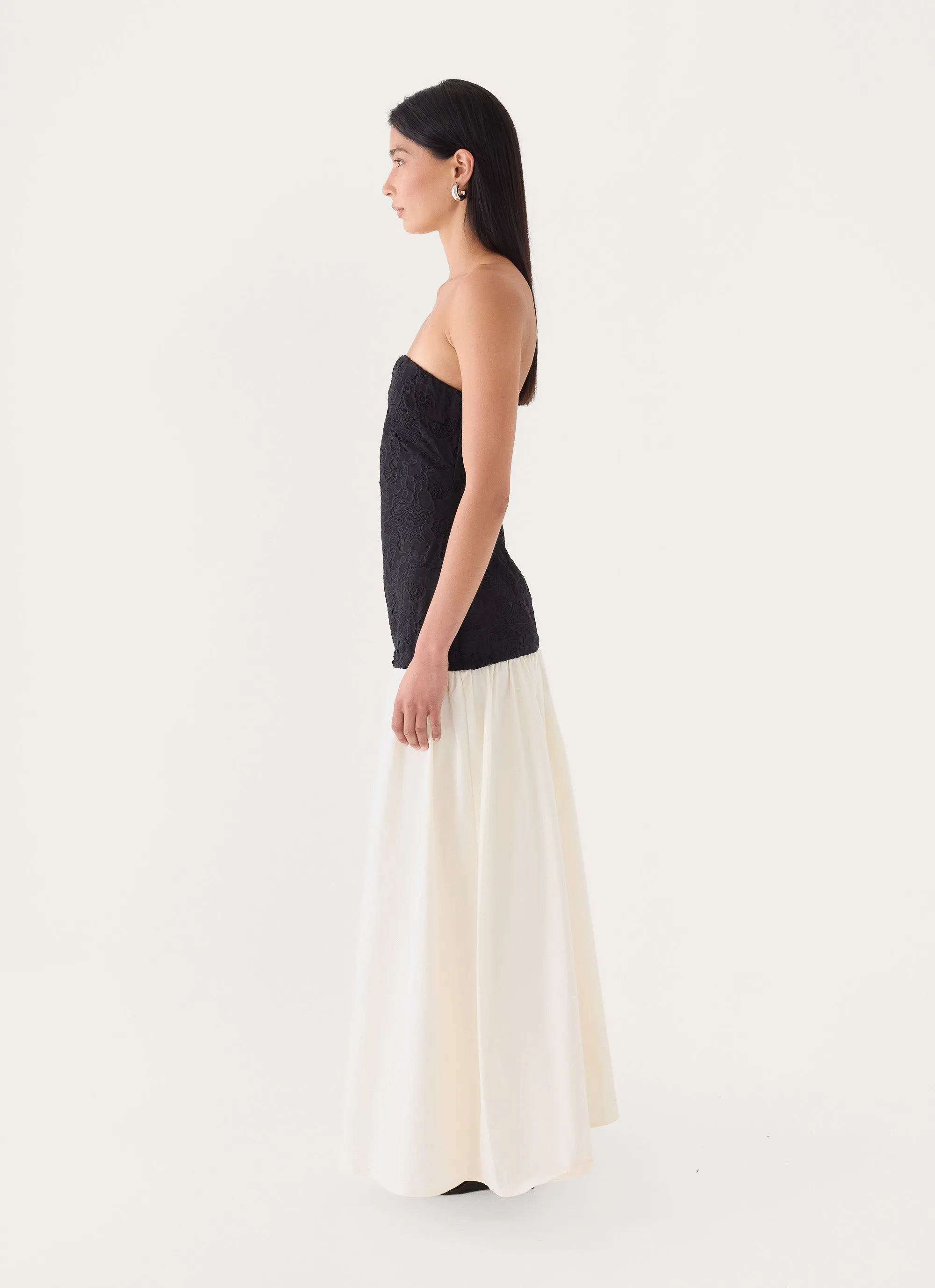 Valette Lace Maxi Dress - Ivory/Black sold by Peppermayo product image thumbnail 5