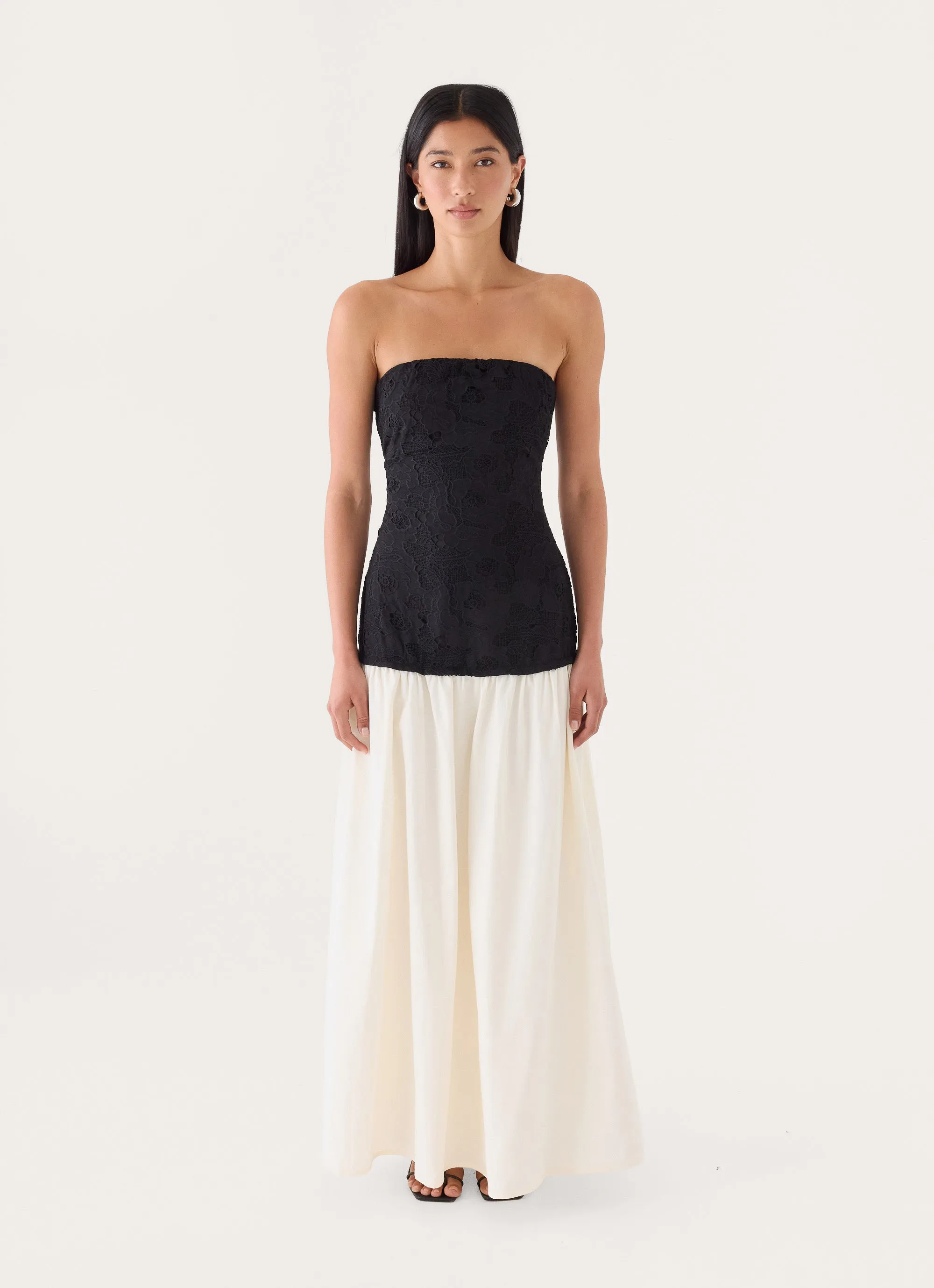Valette Lace Maxi Dress - Ivory/Black sold by Peppermayo product image thumbnail 4