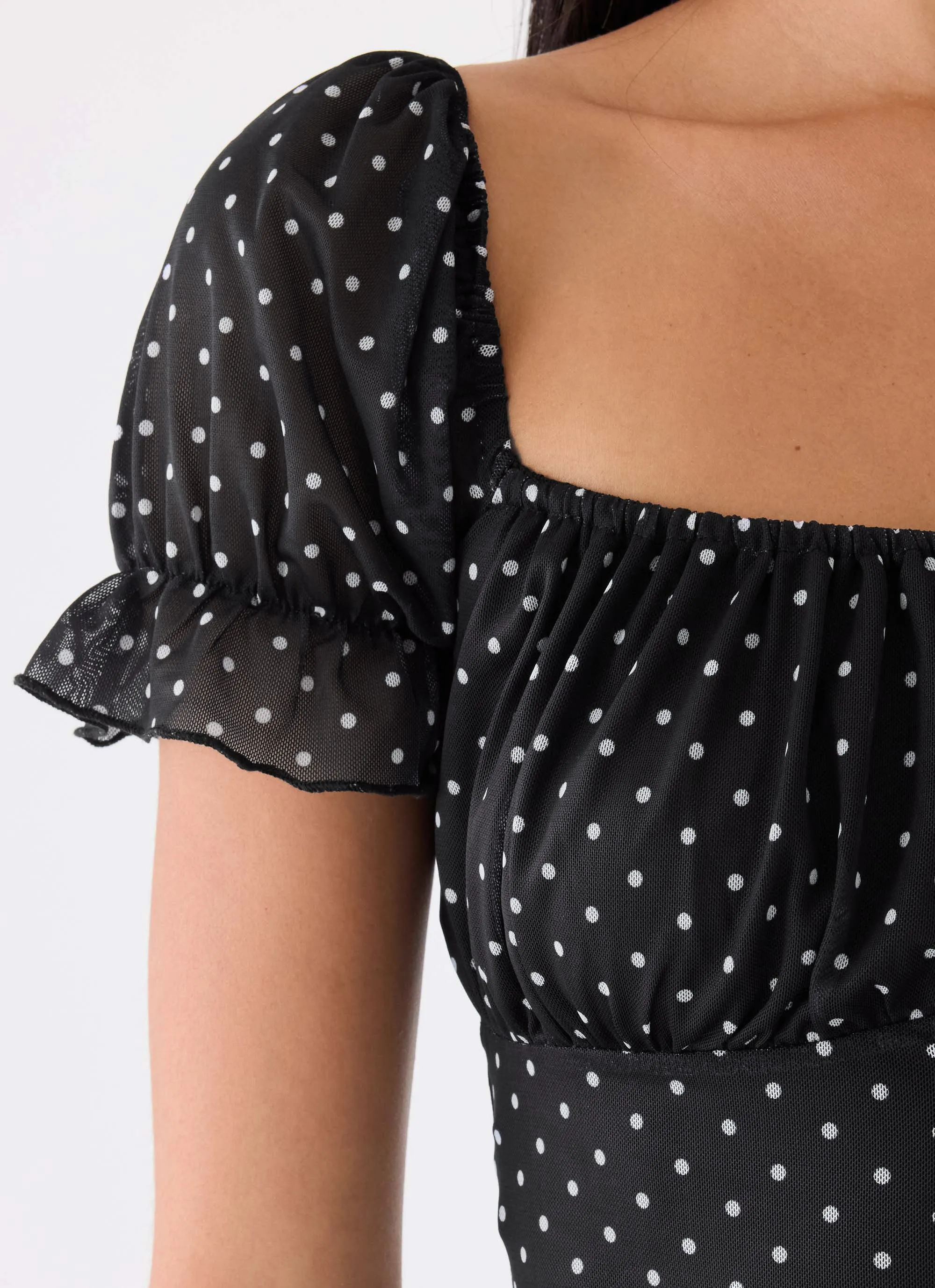 Cathedral Mini Dress - Black Polka Dot sold by Peppermayo product image thumbnail 4
