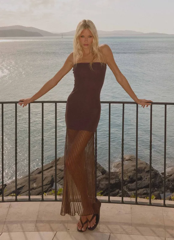 Aspen Maxi Dress - Chocolate made by Peppermayo