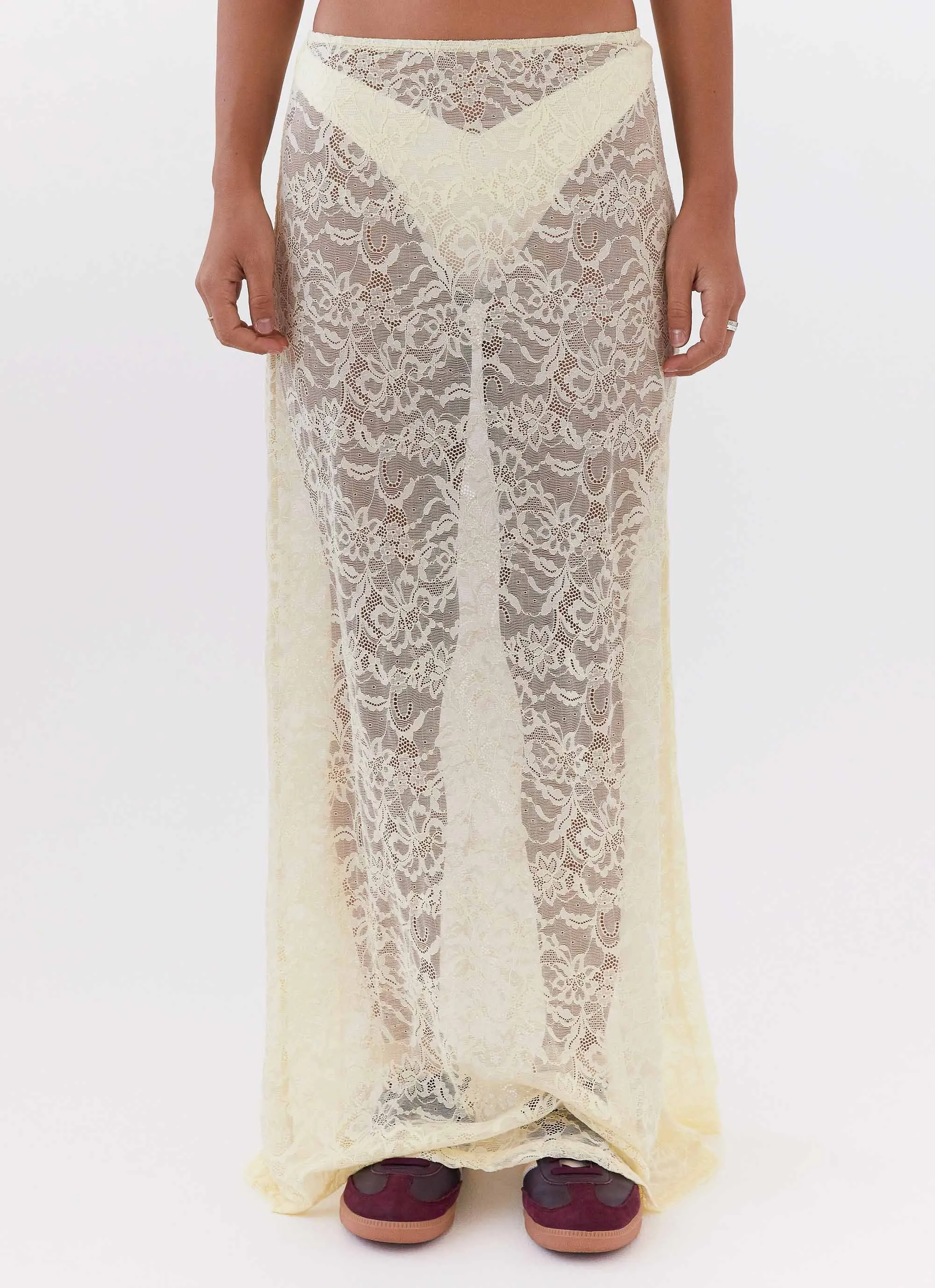 Atoir Lace Maxi Skirt - Yellow sold by Peppermayo product image thumbnail 5