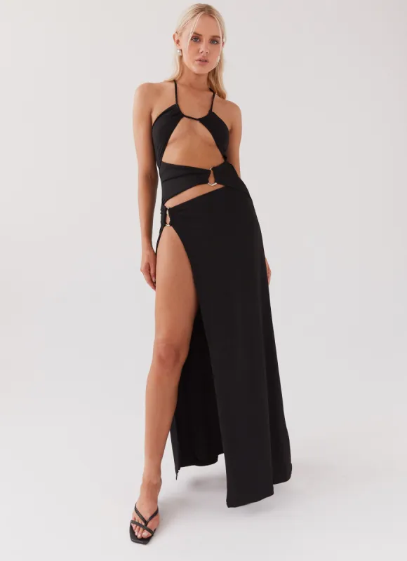 My Mayhem Cut Out Maxi Dress - Black sold by Peppermayo