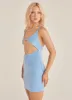 Poolside Story Terry Mini Dress - Azure sold by Peppermayo