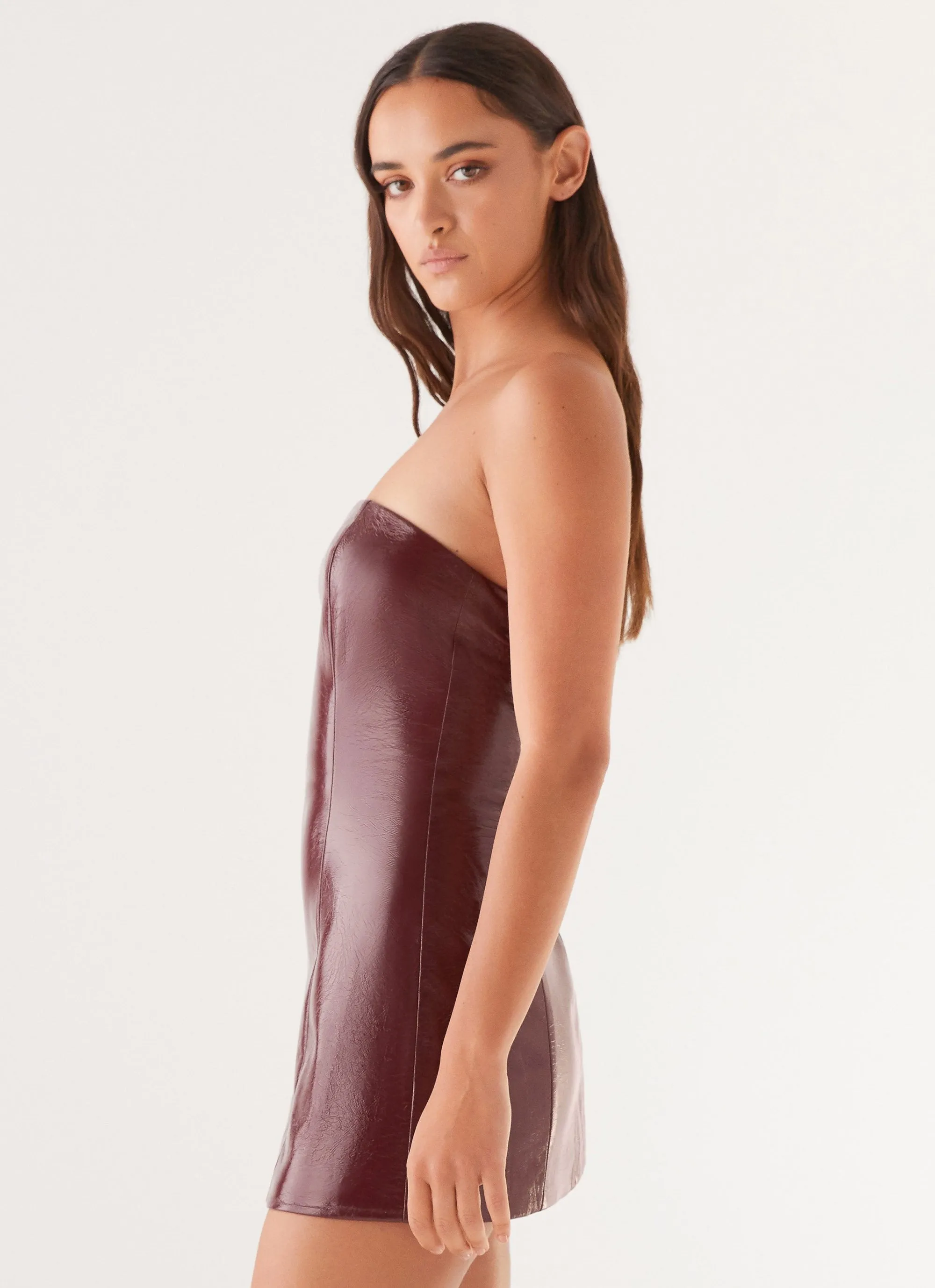 Big Shot Strapless Mini Dress - Merlot sold by Peppermayo product image thumbnail 3