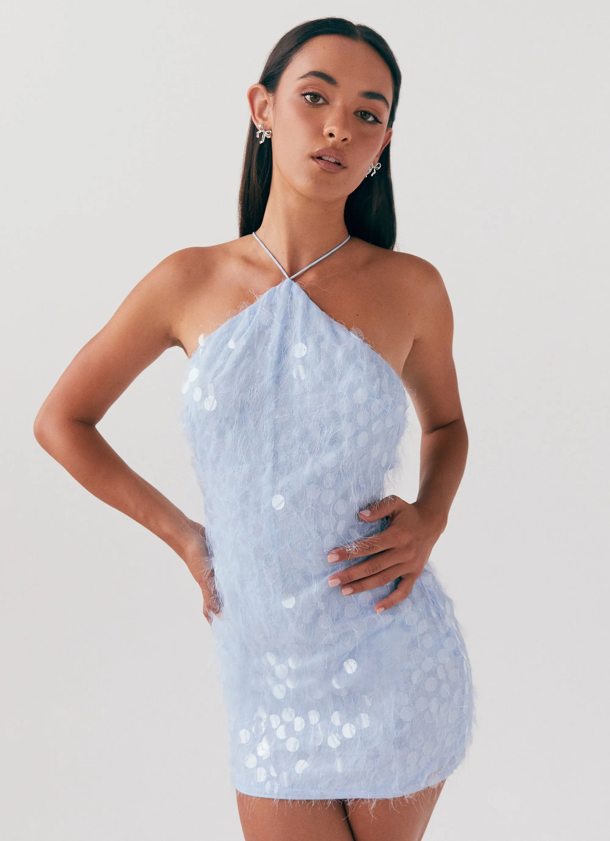 Glitz And Glamour Halterneck Mini Dress - Lavender Mist sold by Peppermayo product image thumbnail 5