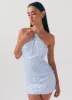 Glitz And Glamour Halterneck Mini Dress - Lavender Mist sold by Peppermayo