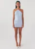 Glitz And Glamour Halterneck Mini Dress - Lavender Mist sold by Peppermayo