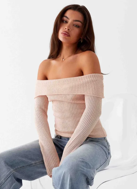 Rina Long Sleeve Knit Top - Blush sold by Peppermayo