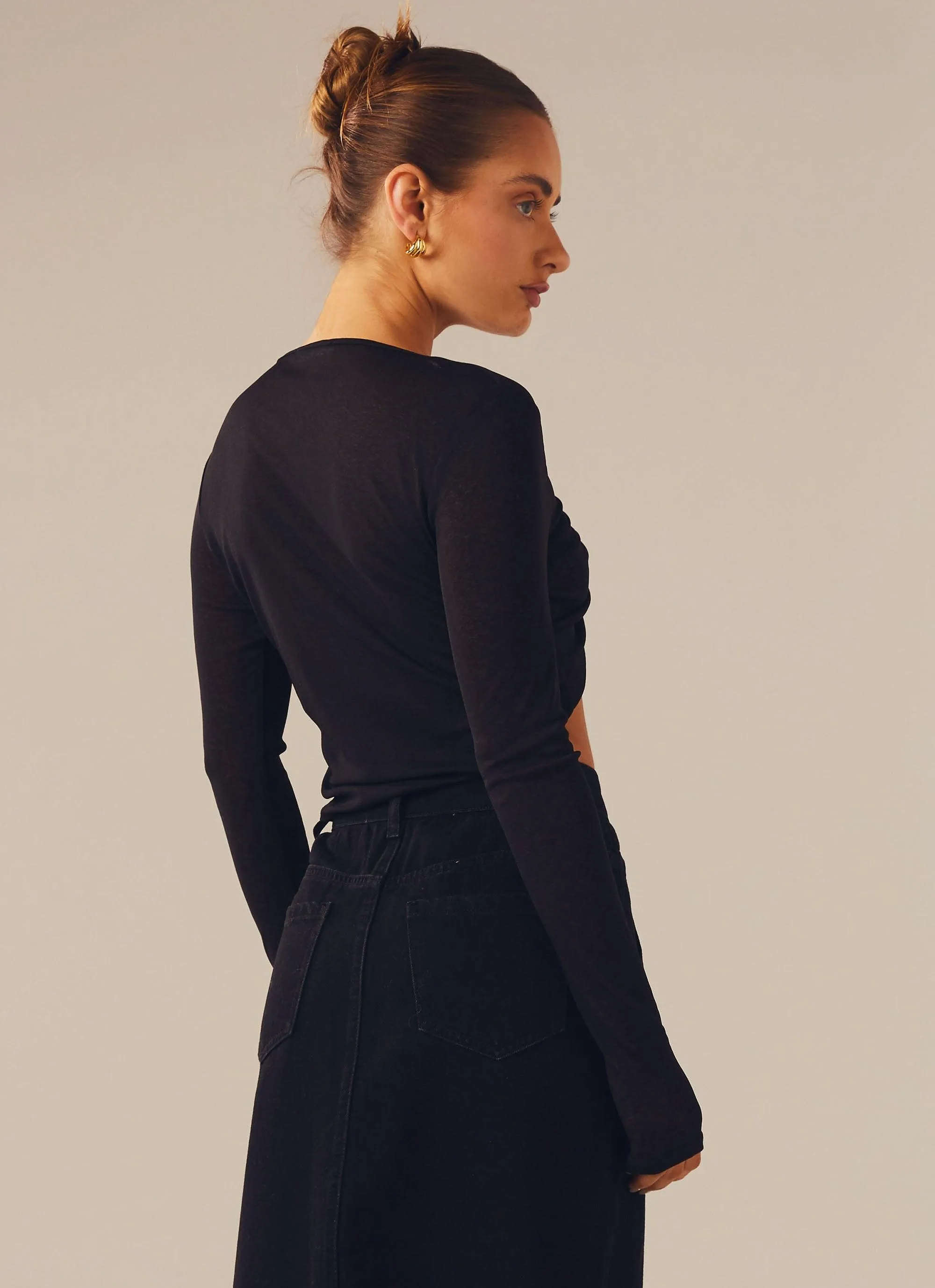 Be Honest Long Sleeve Top - Black sold by Peppermayo product image thumbnail 5