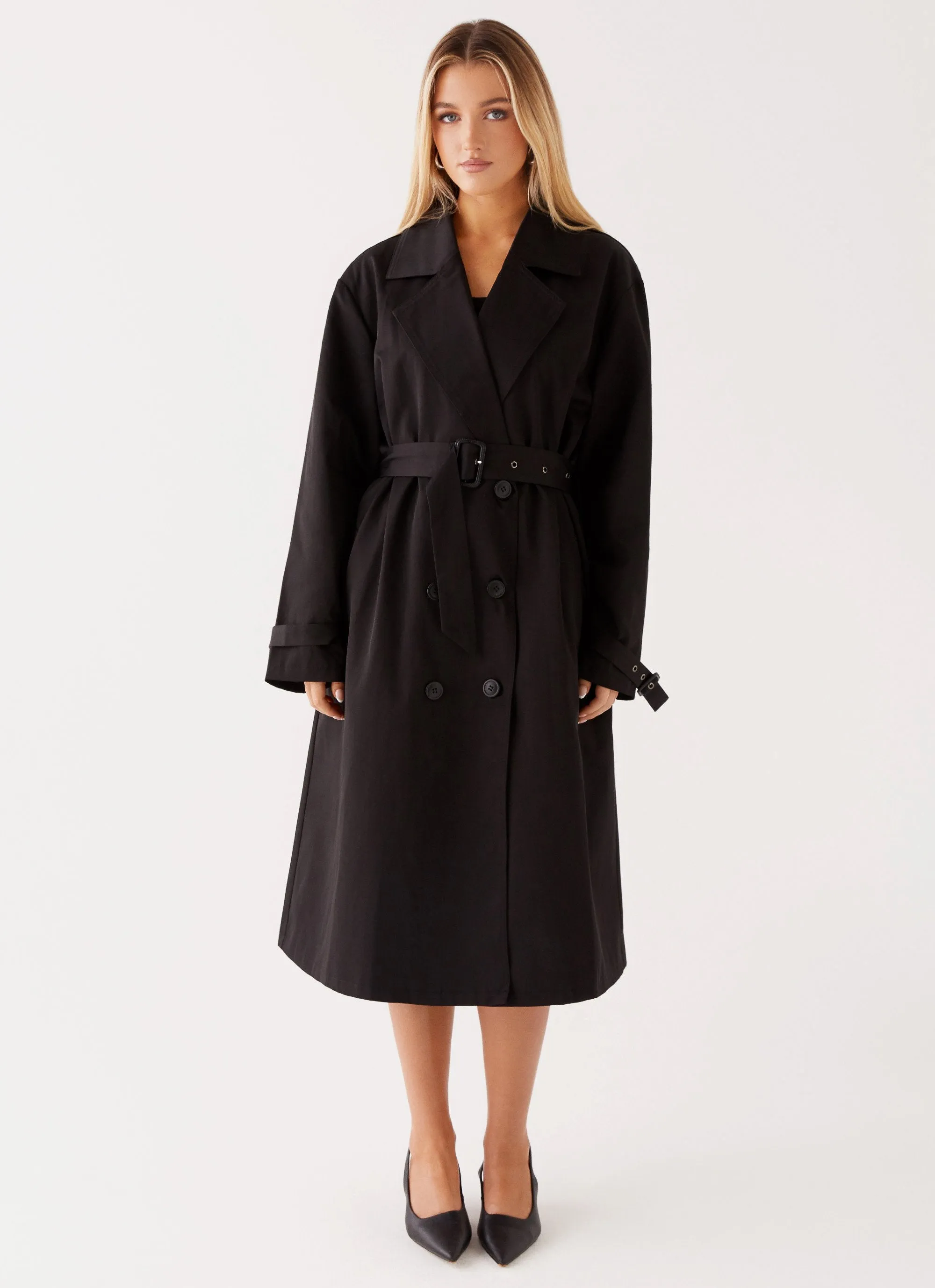 Frenchy Oversized Trench Coat - Black sold by Peppermayo product image thumbnail 2