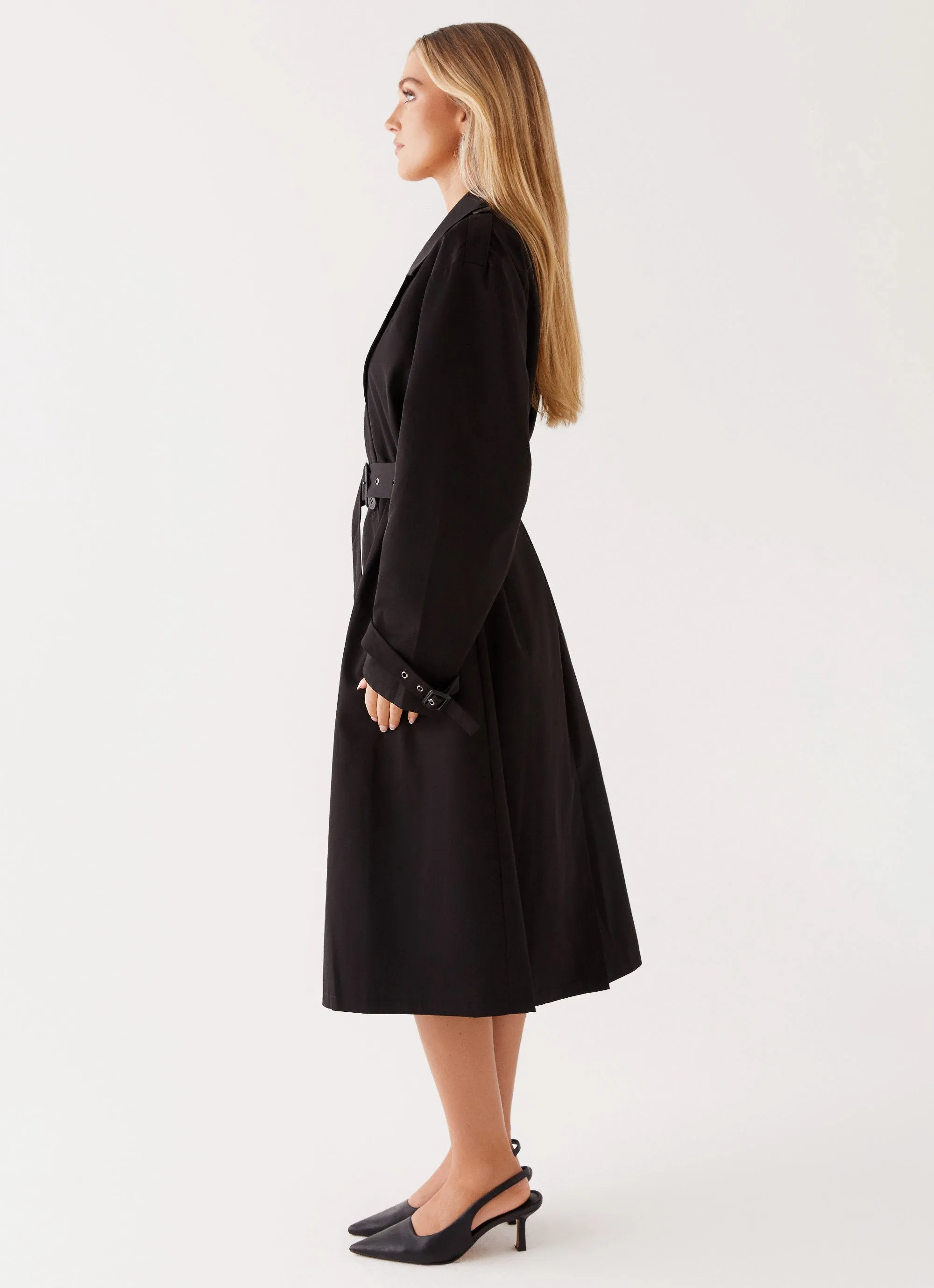 Frenchy Oversized Trench Coat - Black sold by Peppermayo product image thumbnail 3