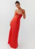 Flora Satin Maxi Dress - Citrus sold by Peppermayo