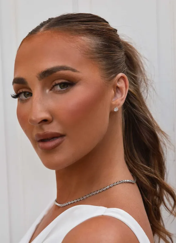 Prism Gem Stud Earrings - Silver Stone sold by Peppermayo