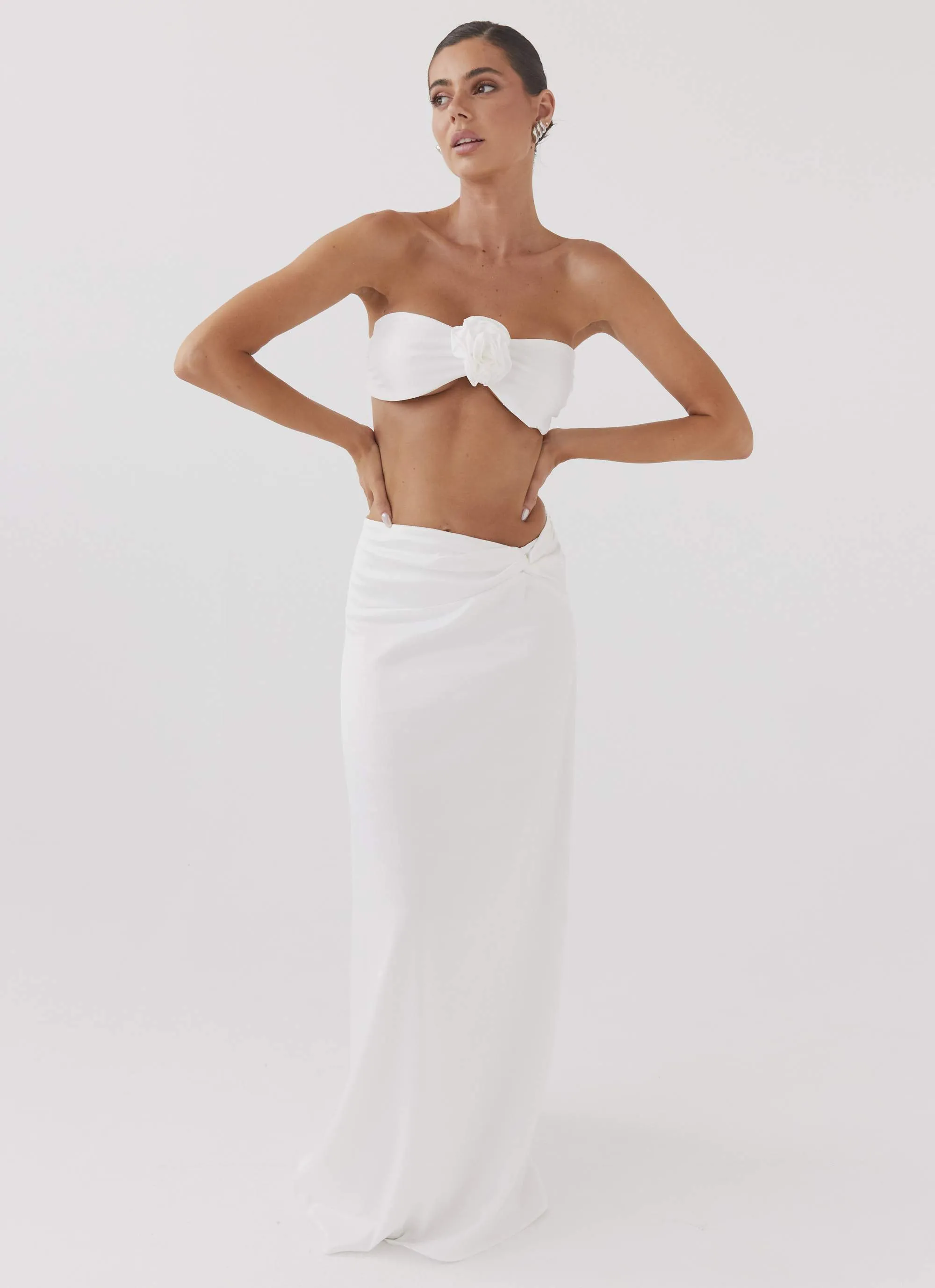 Crescent Light Twist Maxi Skirt - Ivory sold by Peppermayo product image thumbnail 5