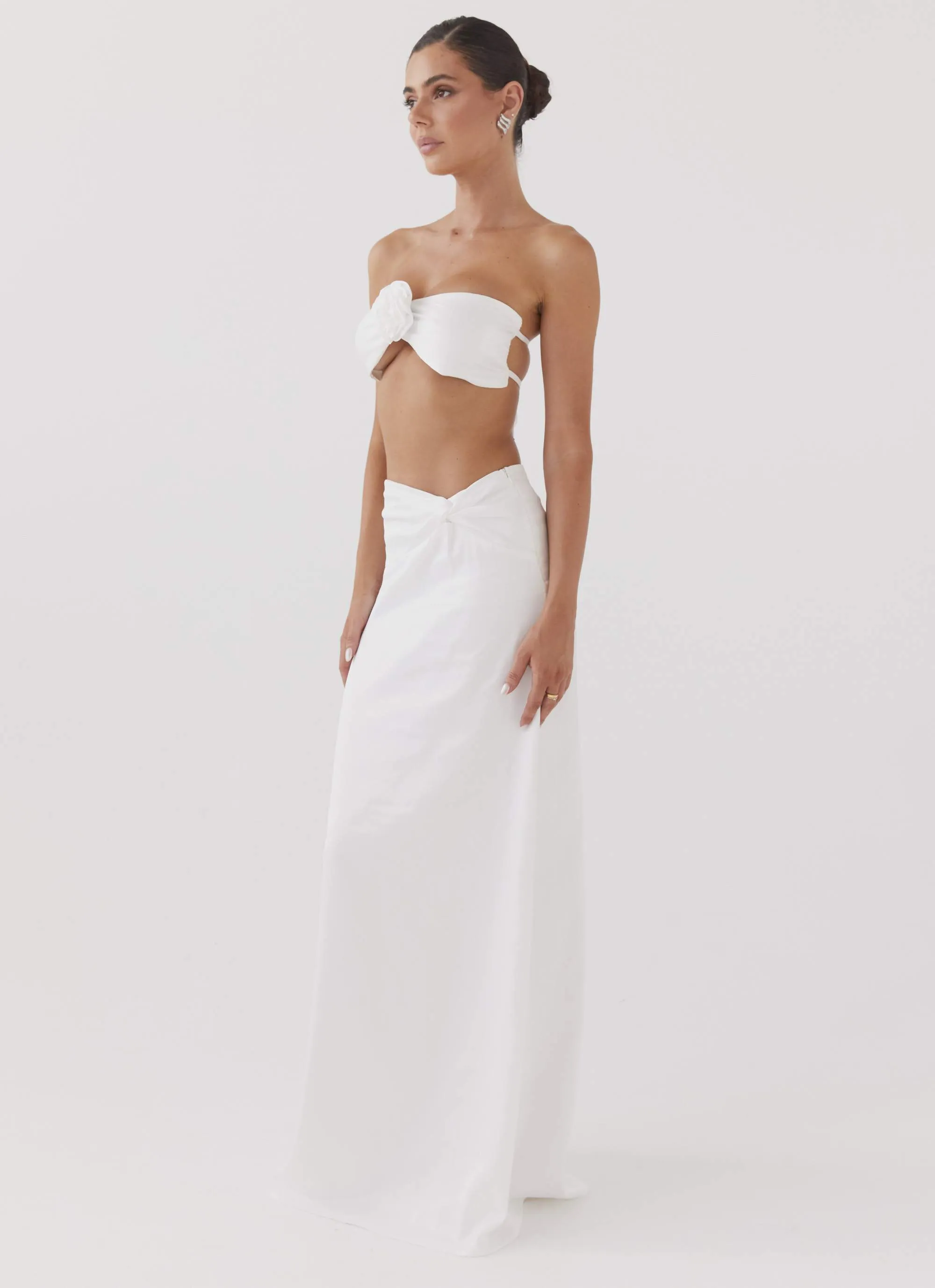 Crescent Light Twist Maxi Skirt - Ivory sold by Peppermayo product image thumbnail 3
